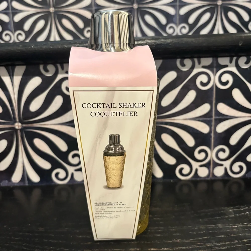 COCKTAIL SHAKER COQUETELIER Stainless Steel & Glass NEW